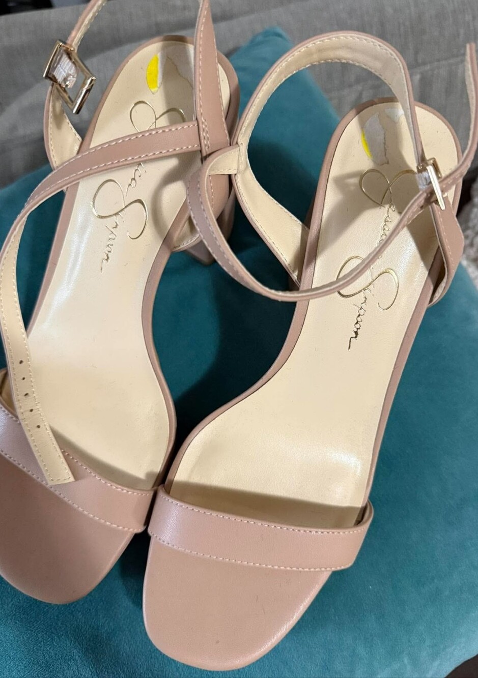 Jessica Simpson Blush Strappy Block Heel Sandals